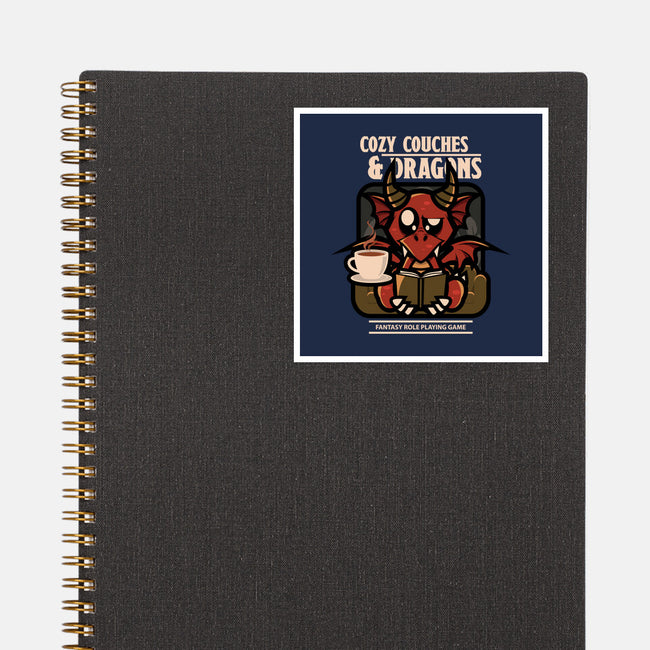 Cozy Couches And Dragons-None-Glossy-Sticker-jrberger