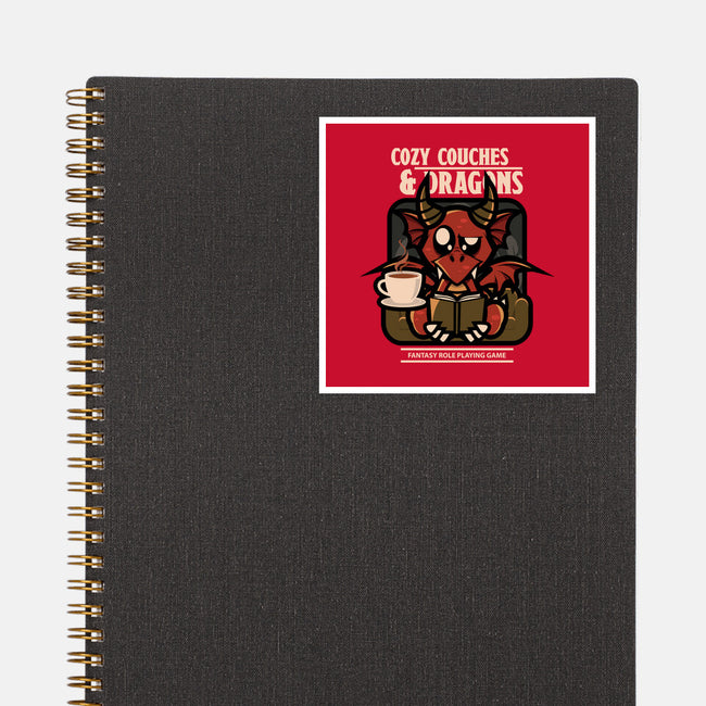 Cozy Couches And Dragons-None-Glossy-Sticker-jrberger