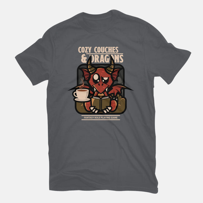 Cozy Couches And Dragons-Womens-Fitted-Tee-jrberger