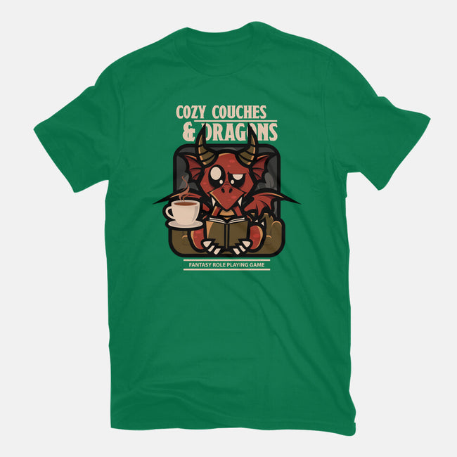 Cozy Couches And Dragons-Womens-Fitted-Tee-jrberger
