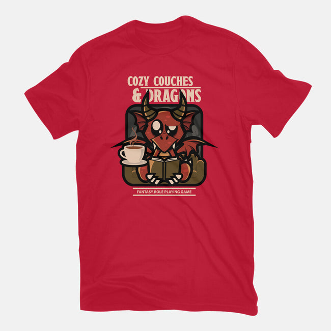Cozy Couches And Dragons-Womens-Fitted-Tee-jrberger