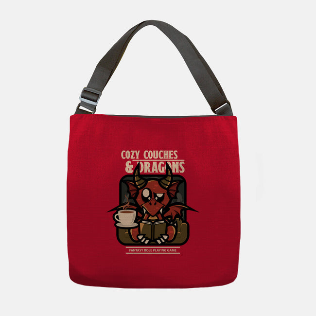 Cozy Couches And Dragons-None-Adjustable Tote-Bag-jrberger