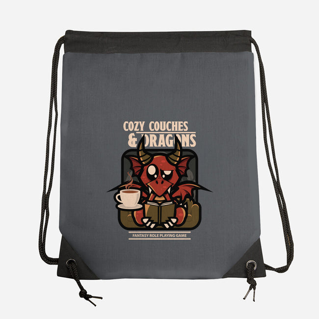 Cozy Couches And Dragons-None-Drawstring-Bag-jrberger