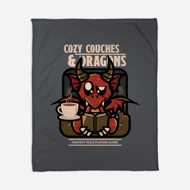 Cozy Couches And Dragons-None-Fleece-Blanket-jrberger