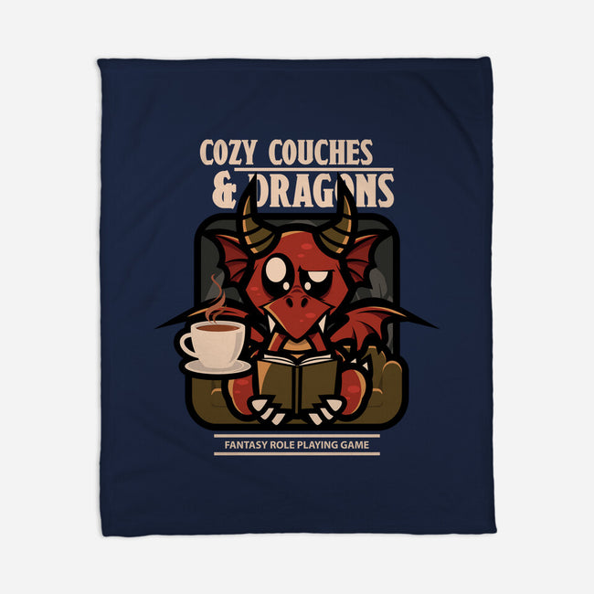Cozy Couches And Dragons-None-Fleece-Blanket-jrberger