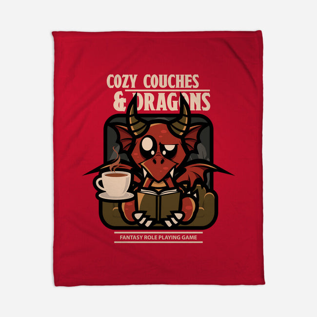 Cozy Couches And Dragons-None-Fleece-Blanket-jrberger