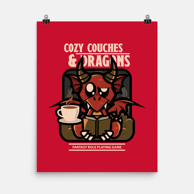 Cozy Couches And Dragons-None-Matte-Poster-jrberger