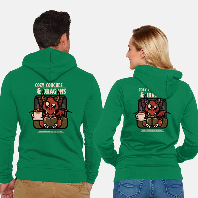Cozy Couches And Dragons-Unisex-Zip-Up-Sweatshirt-jrberger