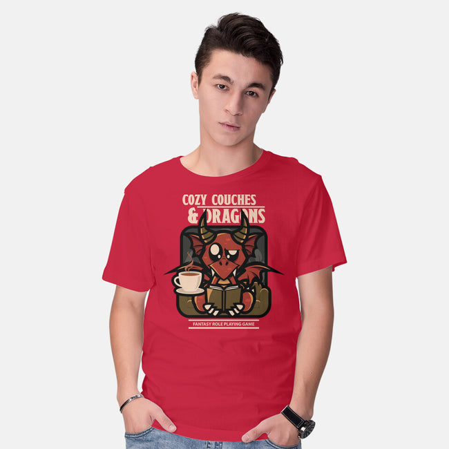 Cozy Couches And Dragons-Mens-Basic-Tee-jrberger