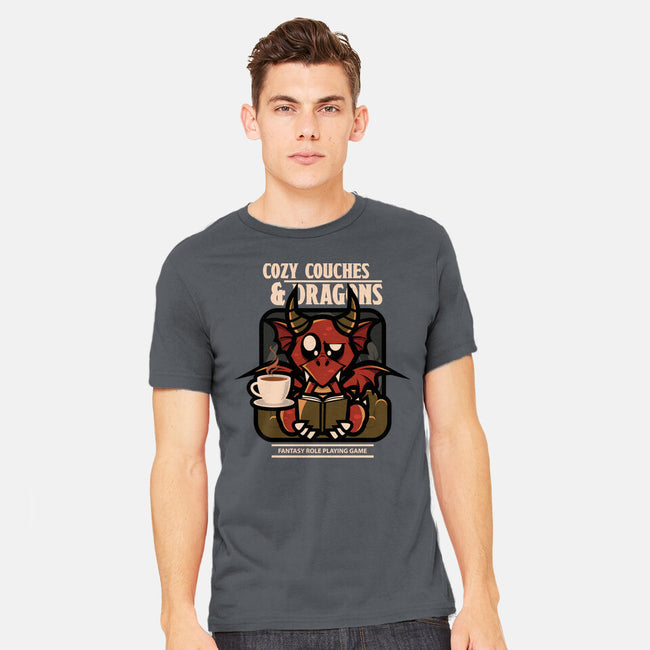 Cozy Couches And Dragons-Mens-Heavyweight-Tee-jrberger