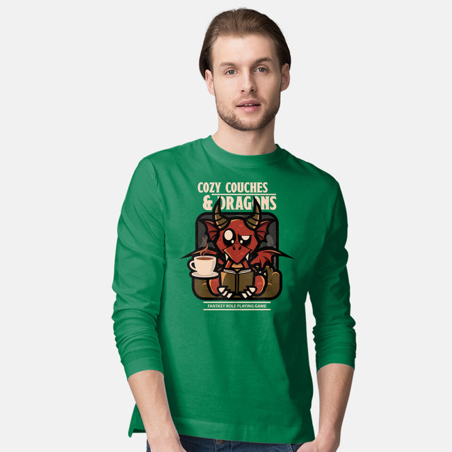 Cozy Couches And Dragons-Mens-Long Sleeved-Tee-jrberger