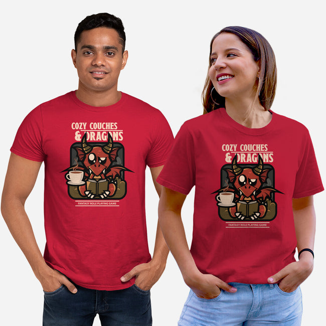 Cozy Couches And Dragons-Unisex-Basic-Tee-jrberger
