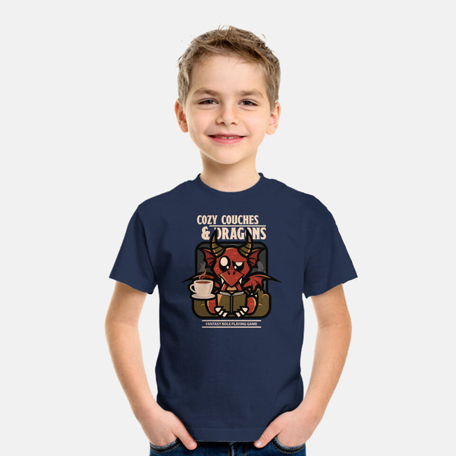 Cozy Couches And Dragons-Youth-Basic-Tee-jrberger