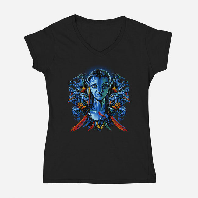 Pure Spirit-Womens-V-Neck-Tee-daobiwan