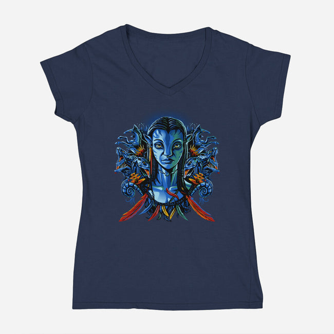 Pure Spirit-Womens-V-Neck-Tee-daobiwan