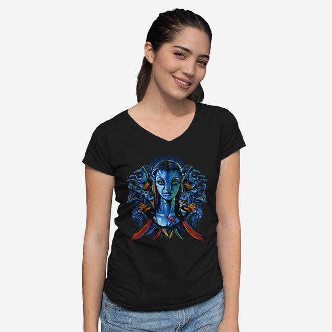 Pure Spirit-Womens-V-Neck-Tee-daobiwan