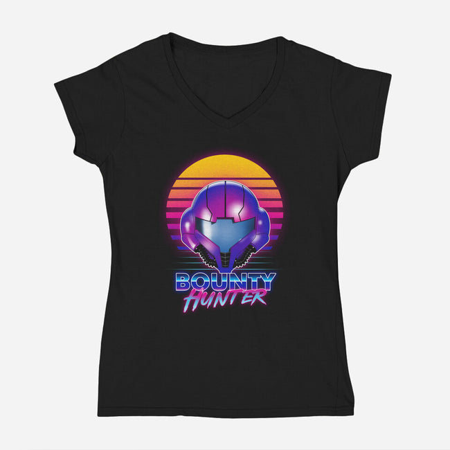 Retro Space Hunter-Womens-V-Neck-Tee-ddjvigo