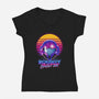 Retro Space Hunter-Womens-V-Neck-Tee-ddjvigo