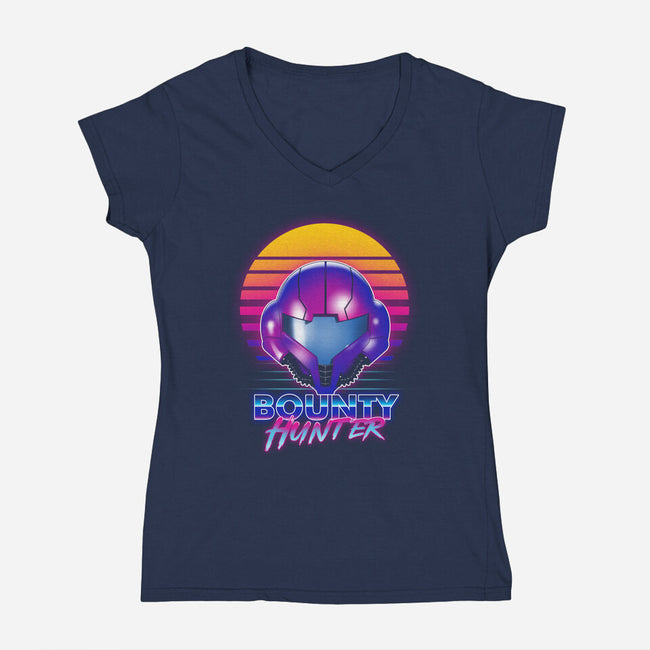 Retro Space Hunter-Womens-V-Neck-Tee-ddjvigo