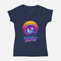 Retro Space Hunter-Womens-V-Neck-Tee-ddjvigo