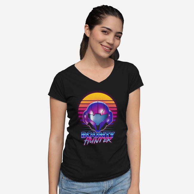 Retro Space Hunter-Womens-V-Neck-Tee-ddjvigo