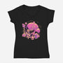 Open For Brains-Womens-V-Neck-Tee-eduely
