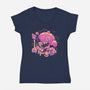 Open For Brains-Womens-V-Neck-Tee-eduely