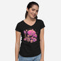 Open For Brains-Womens-V-Neck-Tee-eduely