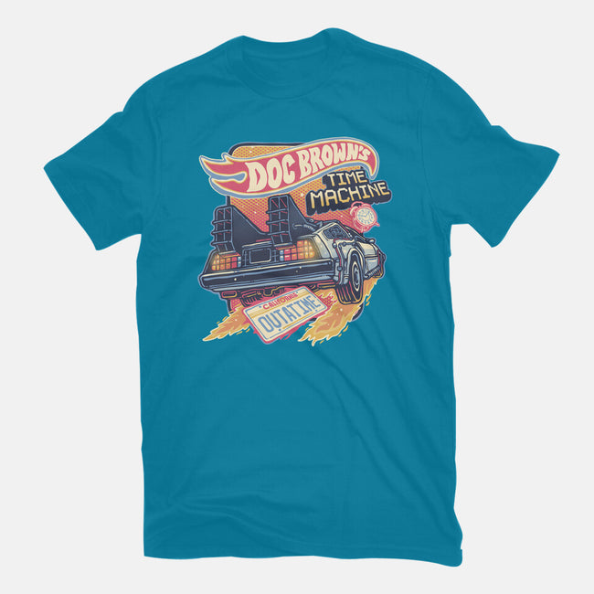 Blazing Time Machine-Womens-Fitted-Tee-glitchygorilla