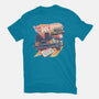 Blazing Time Machine-Womens-Fitted-Tee-glitchygorilla