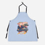 Blazing Time Machine-Unisex-Kitchen-Apron-glitchygorilla