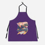 Blazing Time Machine-Unisex-Kitchen-Apron-glitchygorilla