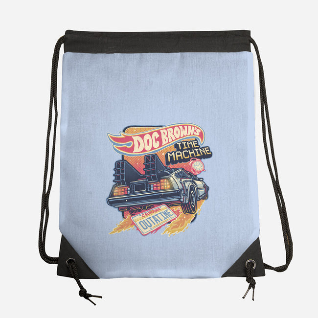 Blazing Time Machine-None-Drawstring-Bag-glitchygorilla
