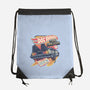 Blazing Time Machine-None-Drawstring-Bag-glitchygorilla