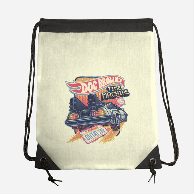 Blazing Time Machine-None-Drawstring-Bag-glitchygorilla