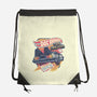 Blazing Time Machine-None-Drawstring-Bag-glitchygorilla