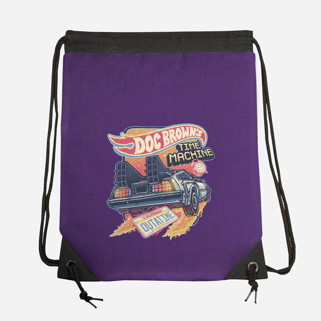 Blazing Time Machine-None-Drawstring-Bag-glitchygorilla