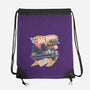 Blazing Time Machine-None-Drawstring-Bag-glitchygorilla