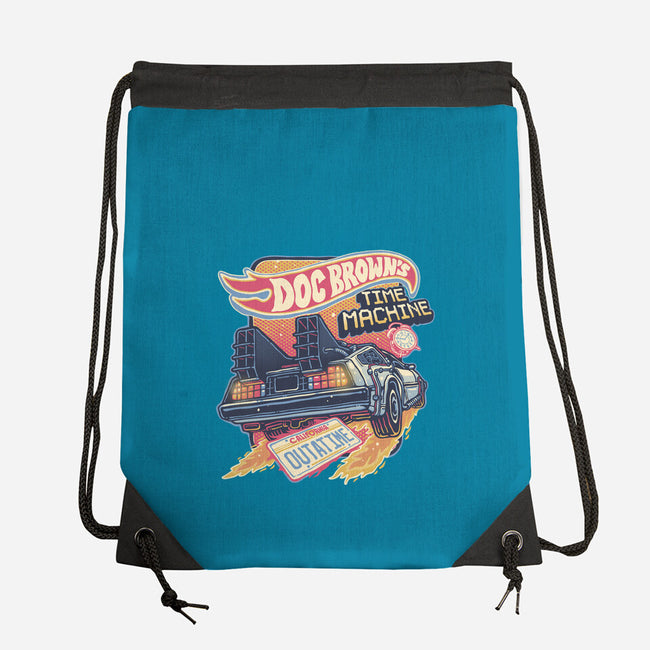 Blazing Time Machine-None-Drawstring-Bag-glitchygorilla