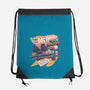 Blazing Time Machine-None-Drawstring-Bag-glitchygorilla