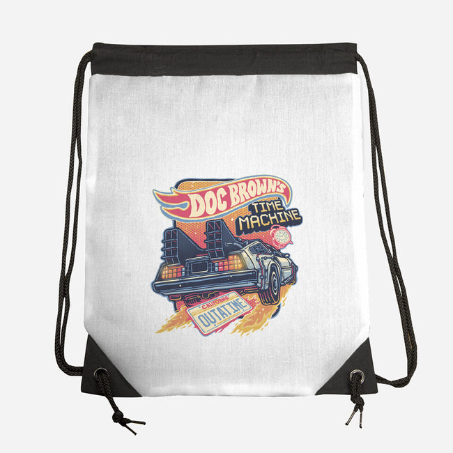 Blazing Time Machine-None-Drawstring-Bag-glitchygorilla