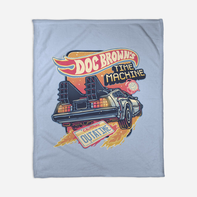 Blazing Time Machine-None-Fleece-Blanket-glitchygorilla