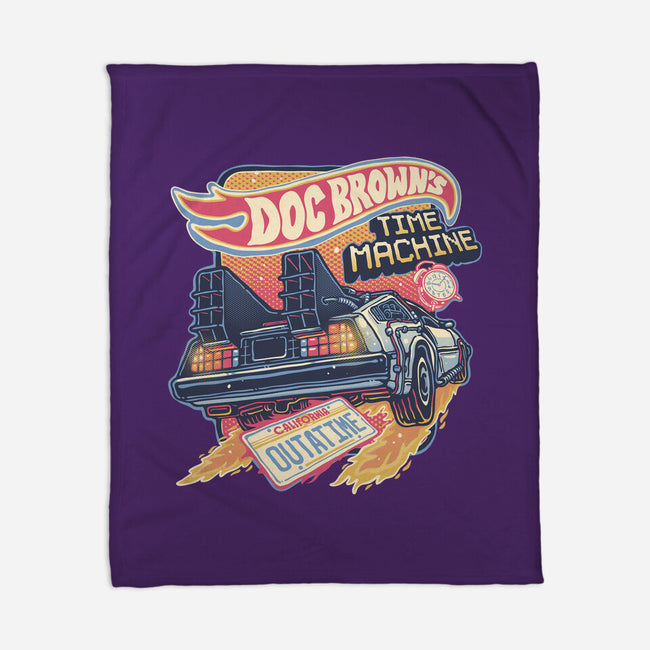 Blazing Time Machine-None-Fleece-Blanket-glitchygorilla