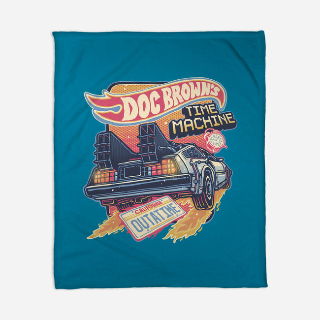 Blazing Time Machine-None-Fleece-Blanket-glitchygorilla