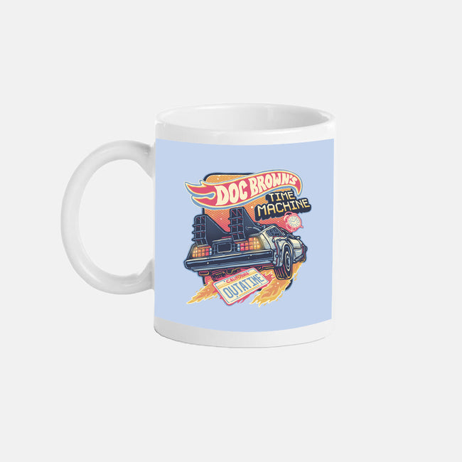 Blazing Time Machine-None-Mug-Drinkware-glitchygorilla