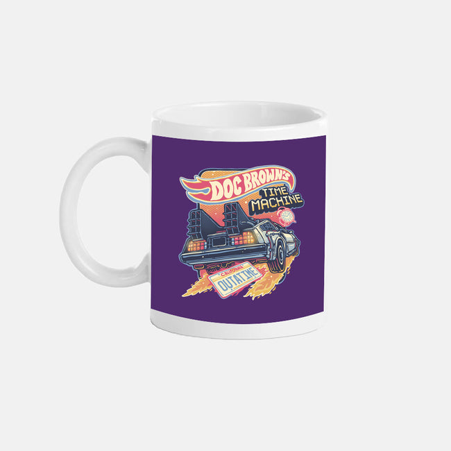 Blazing Time Machine-None-Mug-Drinkware-glitchygorilla