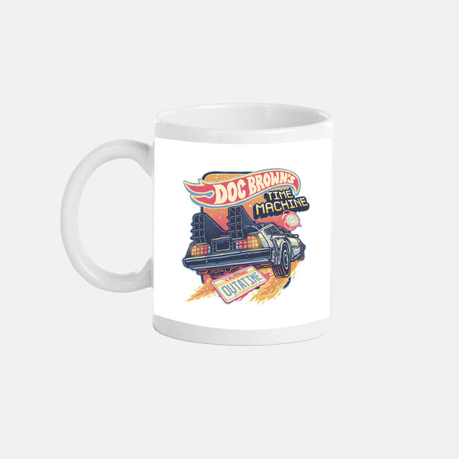 Blazing Time Machine-None-Mug-Drinkware-glitchygorilla