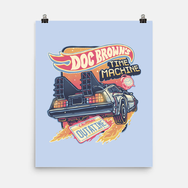 Blazing Time Machine-None-Matte-Poster-glitchygorilla