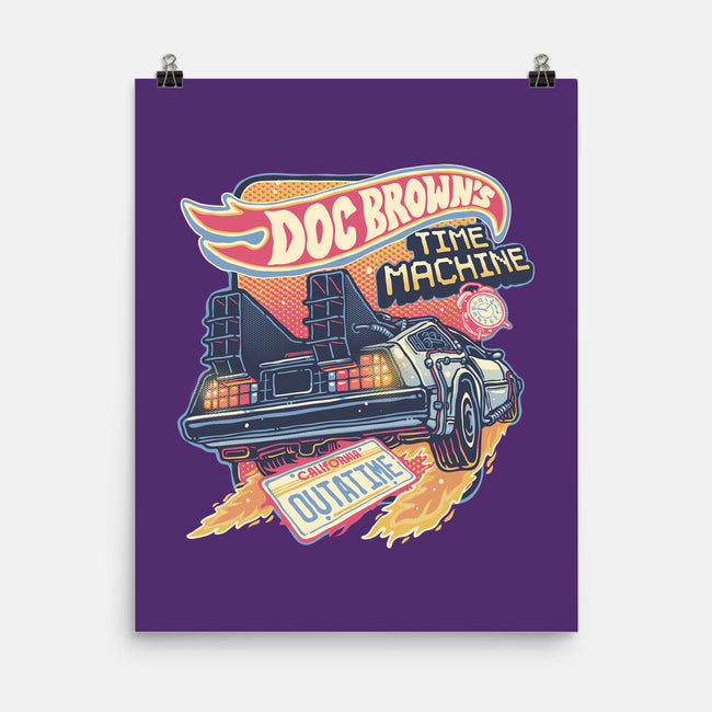 Blazing Time Machine-None-Matte-Poster-glitchygorilla