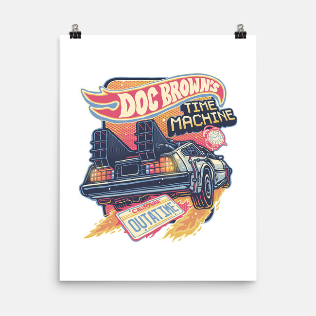 Blazing Time Machine-None-Matte-Poster-glitchygorilla